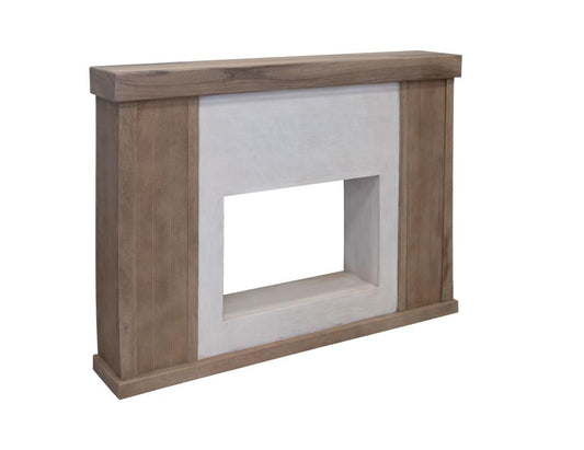 Natural Parota Electric Fireplace Console | Wood Mantel