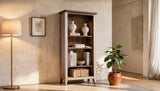 Antique Solid Pine Bookcase - 12 Position Rustic Design