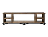 Loft Brown Electric Fireplace TV Stand | Pine Wood & Iron