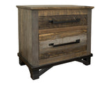 2 Drawer Nightstand | Loft Brown Pine Wood Collection
