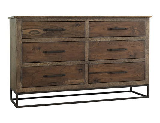 6 Drawer Dresser - Teca Collection Mango Wood & Metal