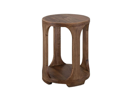 1 Shelf Chairside Table - Handcrafted Mango & Teak Wood