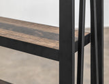 4 Shelf Bookcase - Industrial Wood & Metal Storage | Loft Brown