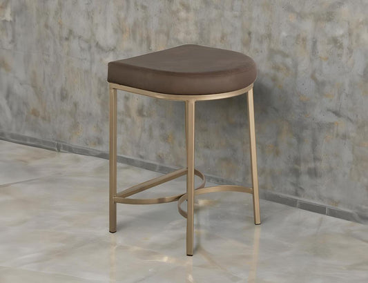 24" Upholstered Stool - Wooden Frame & Metal Base | Dining