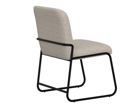 Upholstered Chair with Wooden Frame & Metal Base | Modern Barstool