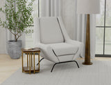 Tyne Armchair | Wooden Frame Metal Base Industrial Design