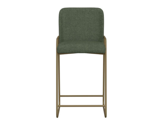 Upholstered Barstool with Wooden Frame & Metal Base | Modern Bar Seating