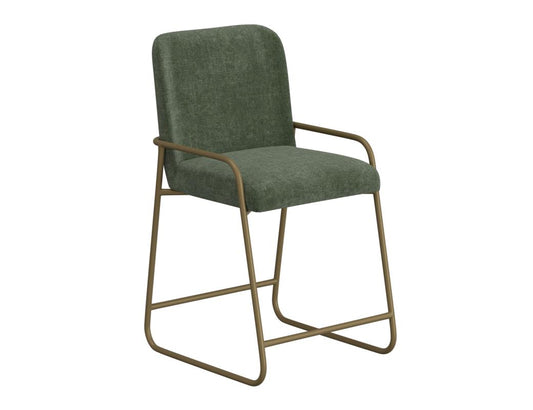 Upholstered Barstool with Wooden Frame & Metal Base | Modern Bar Seating