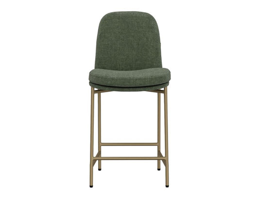 Upholstered Barstool Wooden Frame Metal Base | Modern Bar Seating