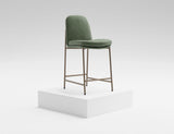 Upholstered Barstool Wooden Frame Metal Base | Modern Bar Seating