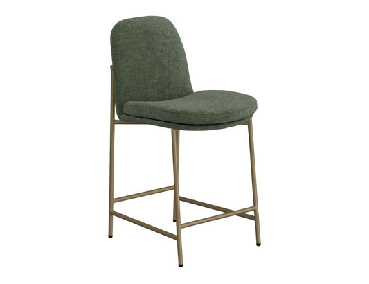 Upholstered Barstool Wooden Frame Metal Base | Modern Bar Seating