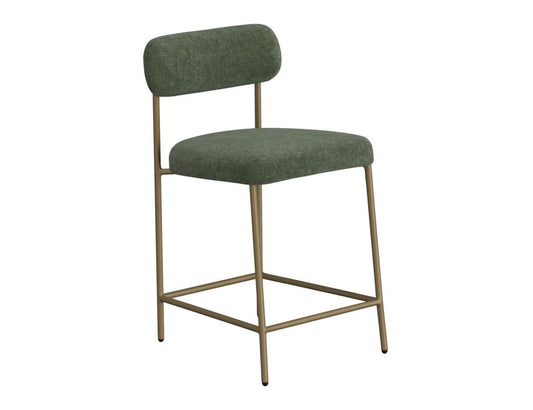Upholstered Barstool with Wooden Frame & Metal Base | Modern Bar Seating