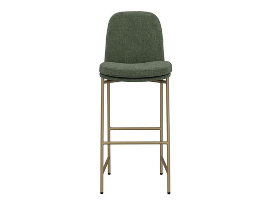 Upholstered Barstool with Wooden Frame & Metal Base | Modern Bar Seating