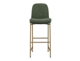 Upholstered Barstool with Wooden Frame & Metal Base | Modern Bar Seating