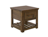 1 Drawer Walnut End Table | Parota Wood Occasional Table