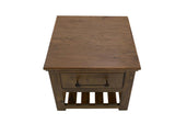 1 Drawer Walnut End Table | Parota Wood Occasional Table