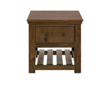 1 Drawer Walnut End Table | Parota Wood Occasional Table