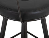Modern Eclipse Upholstered Barstool - Wooden Frame & Metal Base