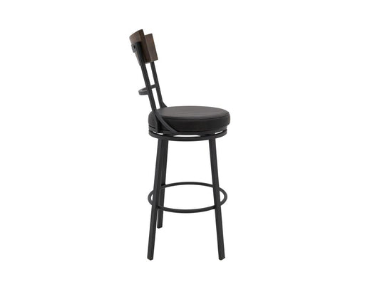 Wooden Frame & Metal Base Bar Stool | Modern Industrial Design