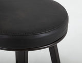 Modern Eclipse Upholstered Barstool - Wooden Frame & Metal Base