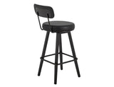 Modern Eclipse Upholstered Barstool - Wooden Frame & Metal Base