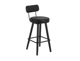 Modern Eclipse Upholstered Barstool - Wooden Frame & Metal Base
