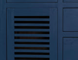6 Drawer 2 Door Blue Buffet with Brown Top | Bonfire Storage