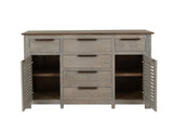 6 Drawer 2 Door Buffet | Ivory & Brown Dining Room Storage