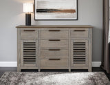 6 Drawer 2 Door Buffet | Ivory & Brown Dining Room Storage