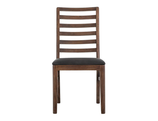 Walnut Collection Wooden Chair - Melina Wood Ladder-Back Dining Chair