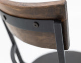 Wooden Frame & Metal Base Bar Stool - Modern Industrial Design