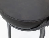 Wooden Frame & Metal Base Bar Stool - Modern Industrial Design