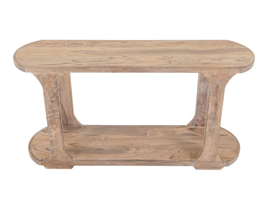 1 Shelf White Balam Sofa Table - Handcrafted Mango & Teak Wood