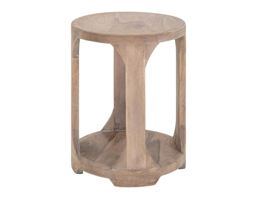 1 Shelf Chairside Table - Handcrafted Mango & Teak Wood