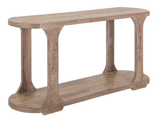 1 Shelf White Balam Sofa Table - Handcrafted Mango & Teak Wood