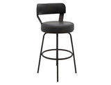 Maison Bar Stool | Wooden Frame & Metal Base Upholstered Barstool