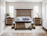 2 Drawer Nightstand | Rustic Antique Pine Wood Design