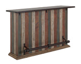 1 Drawer 2 Door Rustic Bar - Antique Multicolor Solid Pine