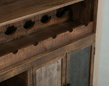 1 Drawer 2 Door Rustic Bar - Antique Multicolor Solid Pine