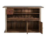 1 Drawer 2 Door Rustic Bar - Antique Multicolor Solid Pine