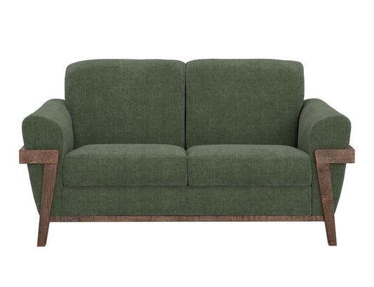 Wooden Frame Loveseat | Loft Brown Collection Transitional Design