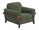 Loft Brown Wooden Frame Armchair - Mid-Century Modern Design