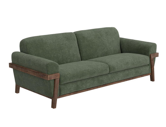 Loft Brown Wooden Frame Sofa | Transitional Design