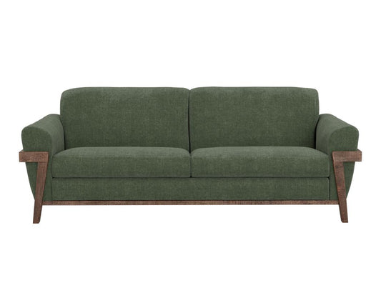 Loft Brown Wooden Frame Sofa | Transitional Design