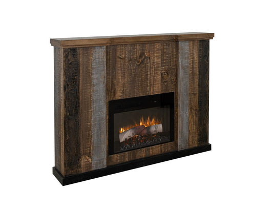 Loft Brown Fireplace Console TV Stand | Pine Wood
