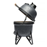 BergHOFF Ceramic 13" BBQ Bluestone Outdoor Grill, Grey