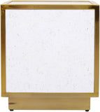 Glitz Chic Contemporary End Table with Sleek Gold Base - Perfect Accent for Modern Living Spaces