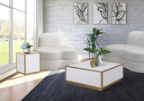 Glitz Chic Contemporary End Table with Sleek Gold Base - Perfect Accent for Modern Living Spaces