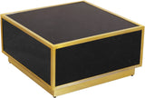 Glitz Contemporary Coffee Table with Elegant Gold Metal Base and Stylish Faux Marble Top Design