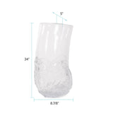 Portage Ice Clear Abstract Glass Vase- Tall
